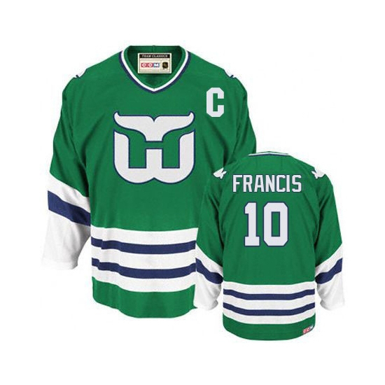 CCM Ron Francis Authentic Throwback Green Jersey Whalers Jerseys